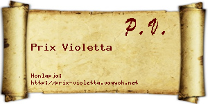 Prix Violetta névjegykártya